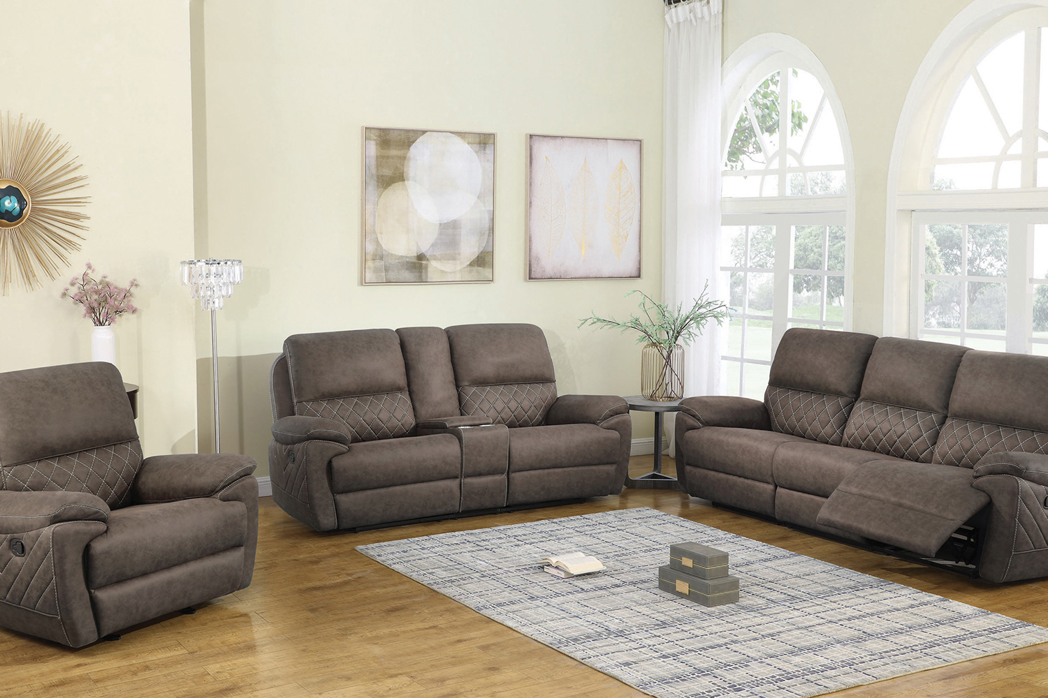 Coaster Variel 6-Piece Modular Motion Sectional - Taupe/Blue