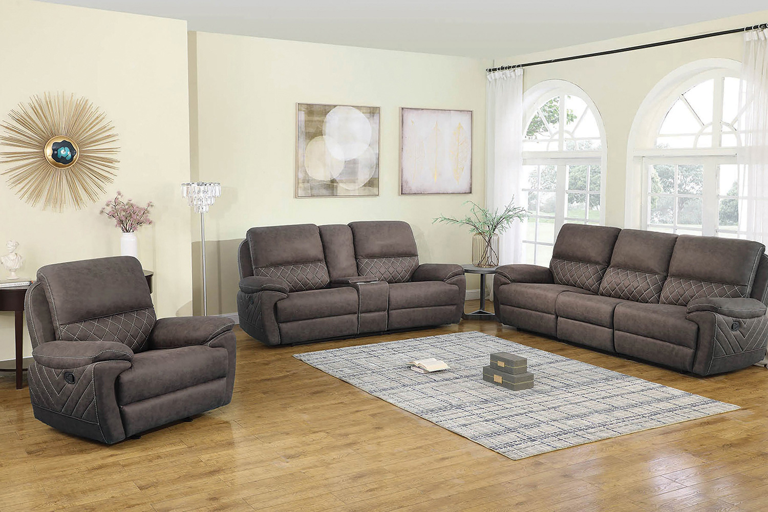 Coaster Variel 6-Piece Modular Motion Sectional - Taupe/Blue