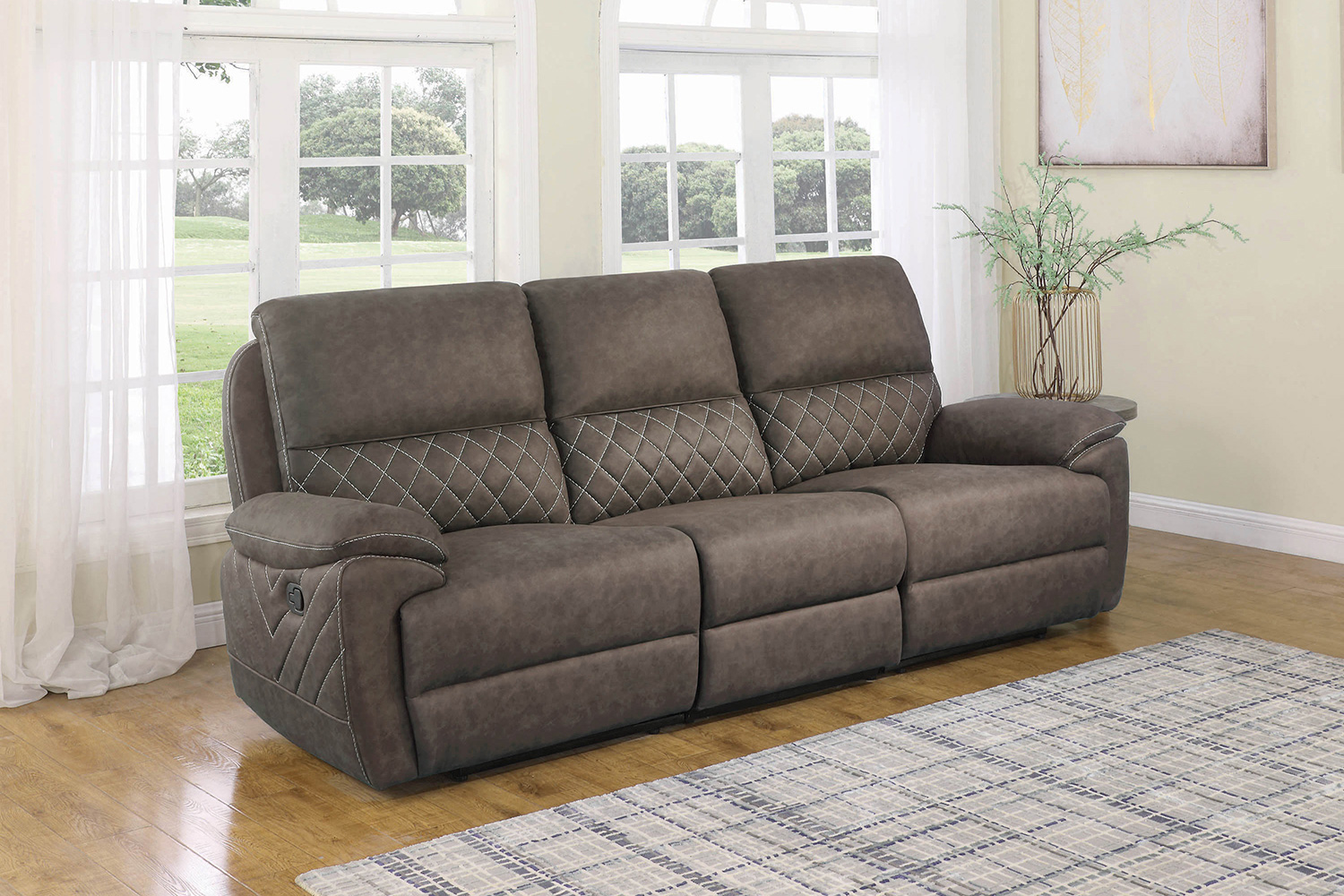 Coaster Variel Upholstered Tufted Motion Sofa - Taupe