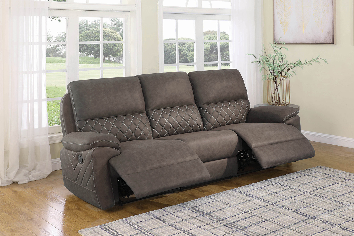 Coaster Variel Upholstered Tufted Motion Sofa - Taupe