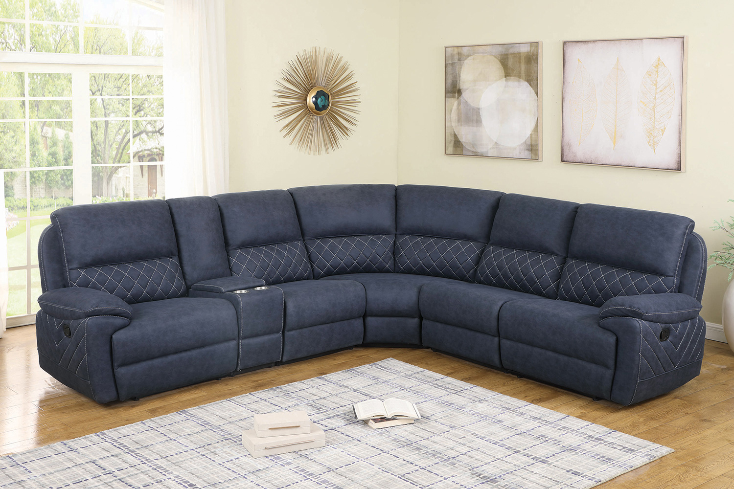 Coaster Variel 6-Piece Modular Motion Sectional - Blue