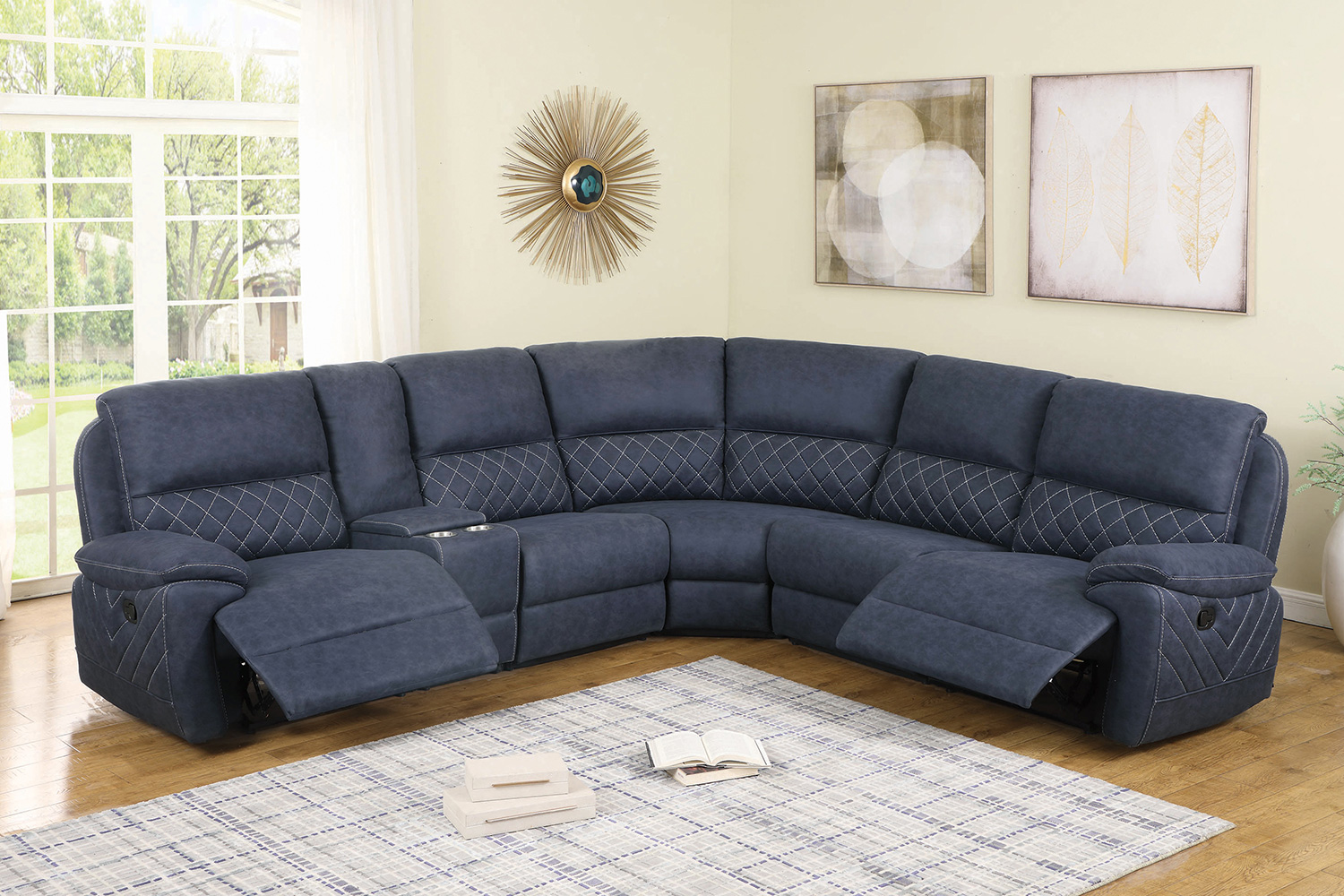 Coaster Variel 6-Piece Modular Motion Sectional - Blue