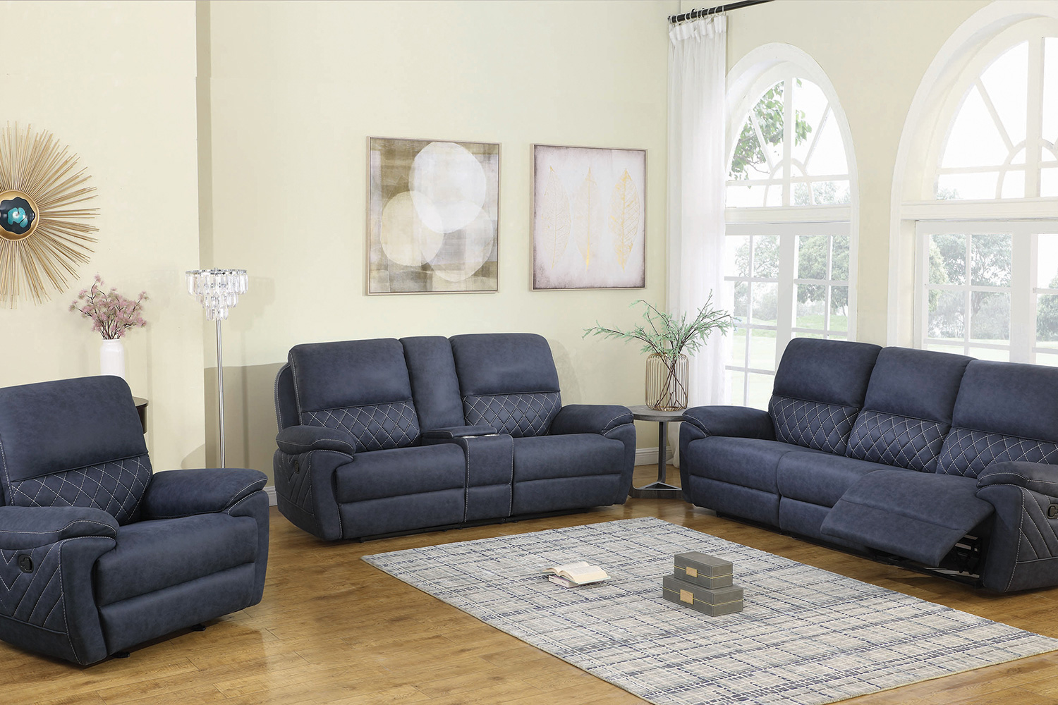 Coaster Variel 6-Piece Modular Motion Sectional - Blue