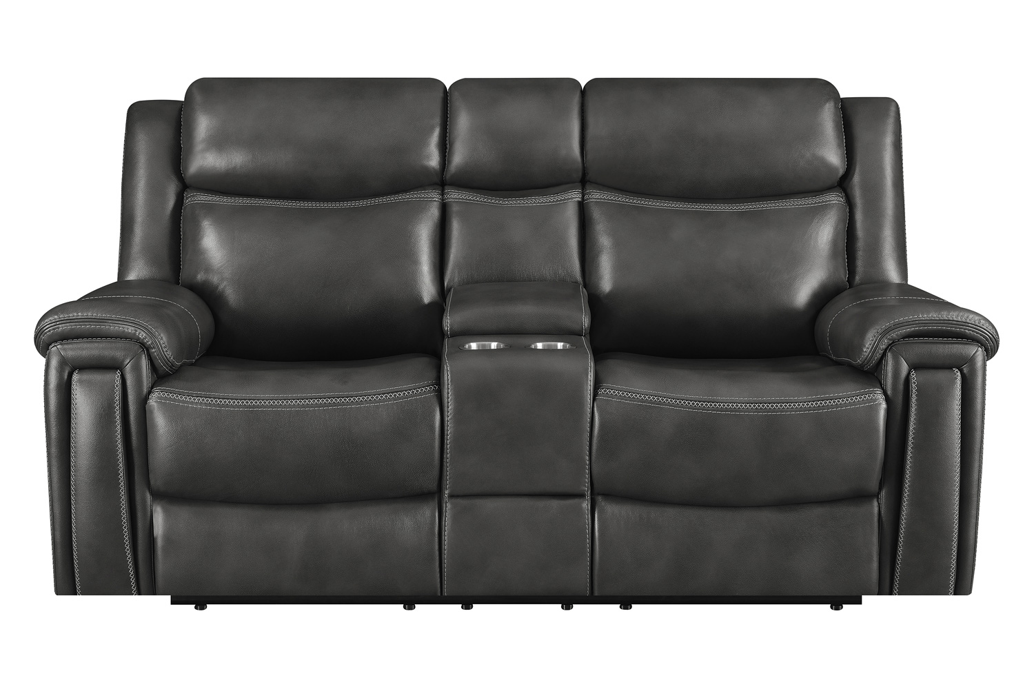 Coaster - Shallowford Upholstered Power Loveseat With Console in Hand Rubbed Charcoal