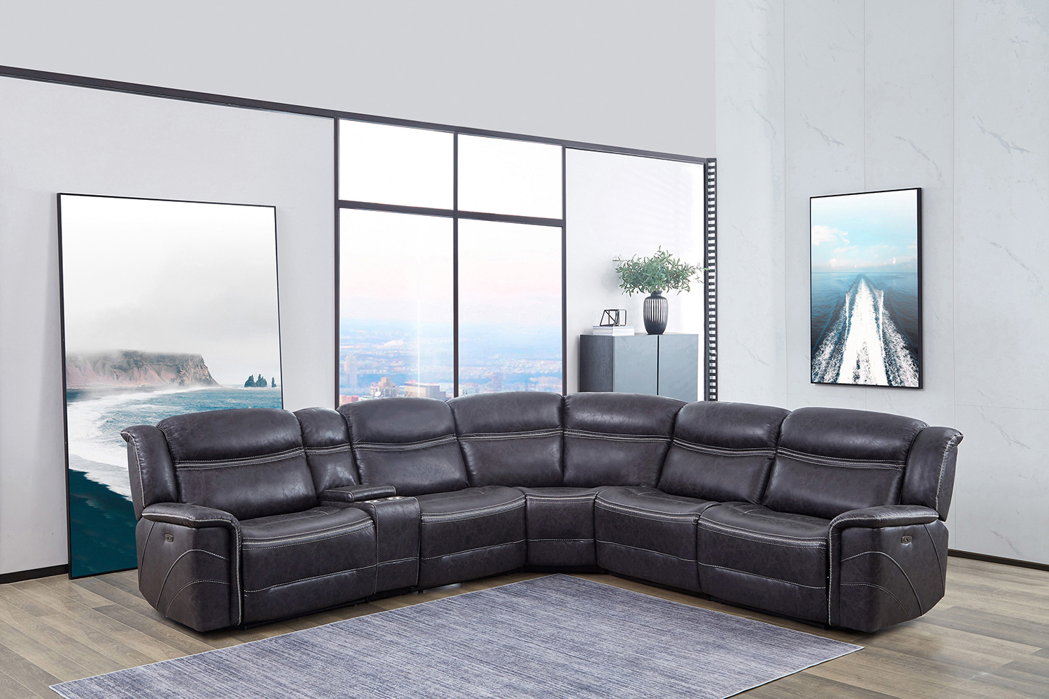 Coaster - Bluefield 6-Piece Modular Motion Sectional in Charcoal