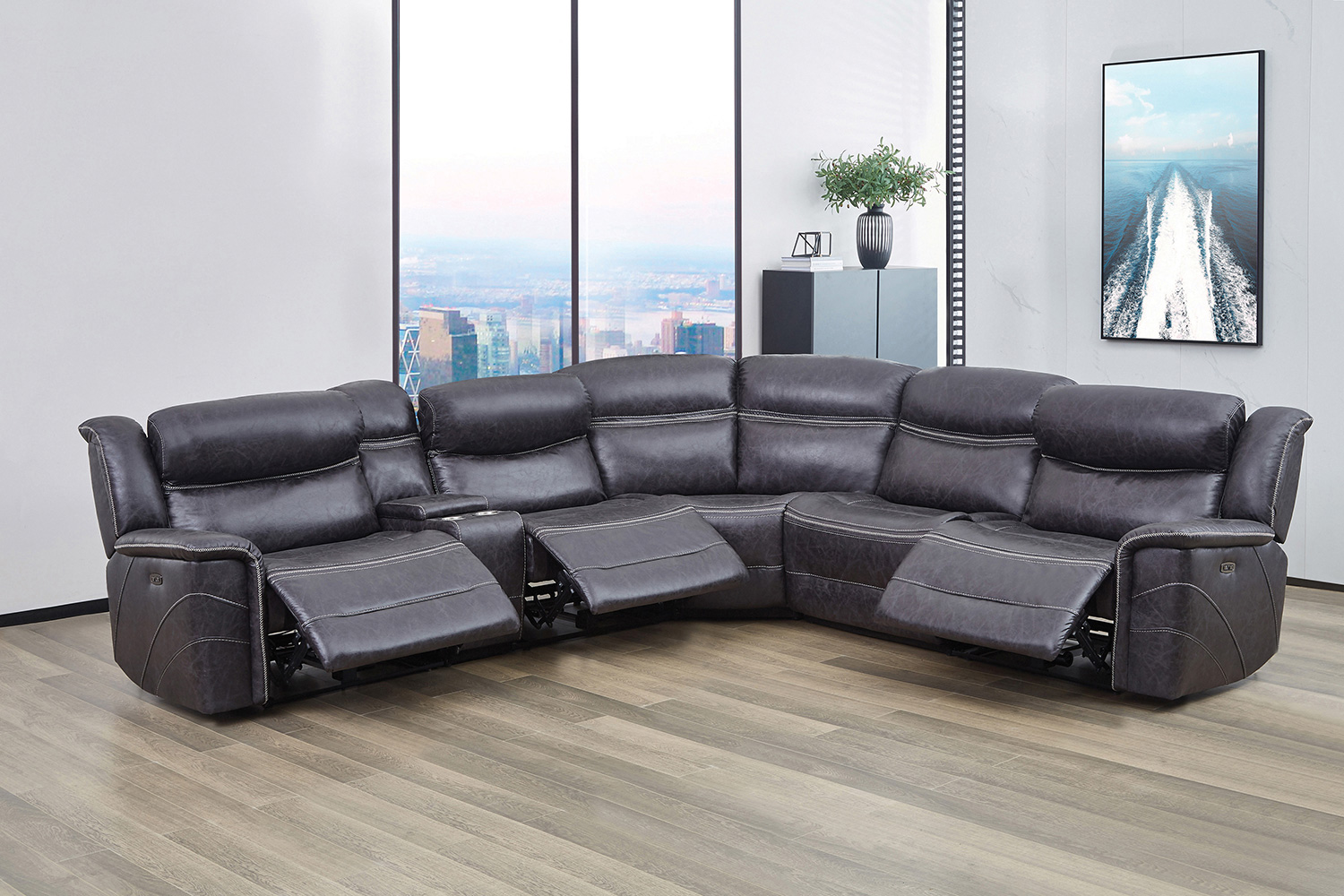 Coaster - Bluefield 6-Piece Modular Motion Sectional in Charcoal