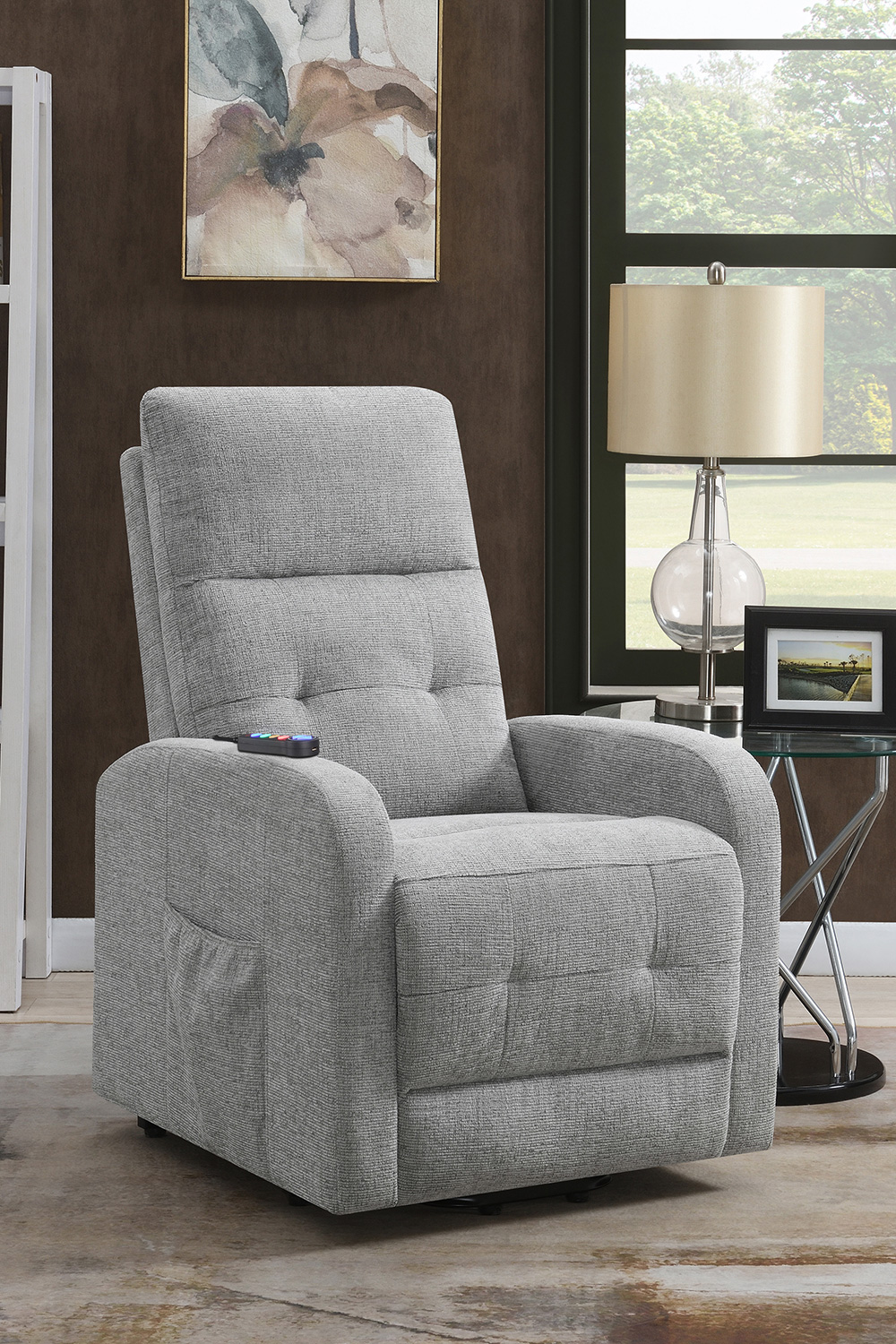 Coaster™ Tufted Upholstered Power Lift Recliner - Gray