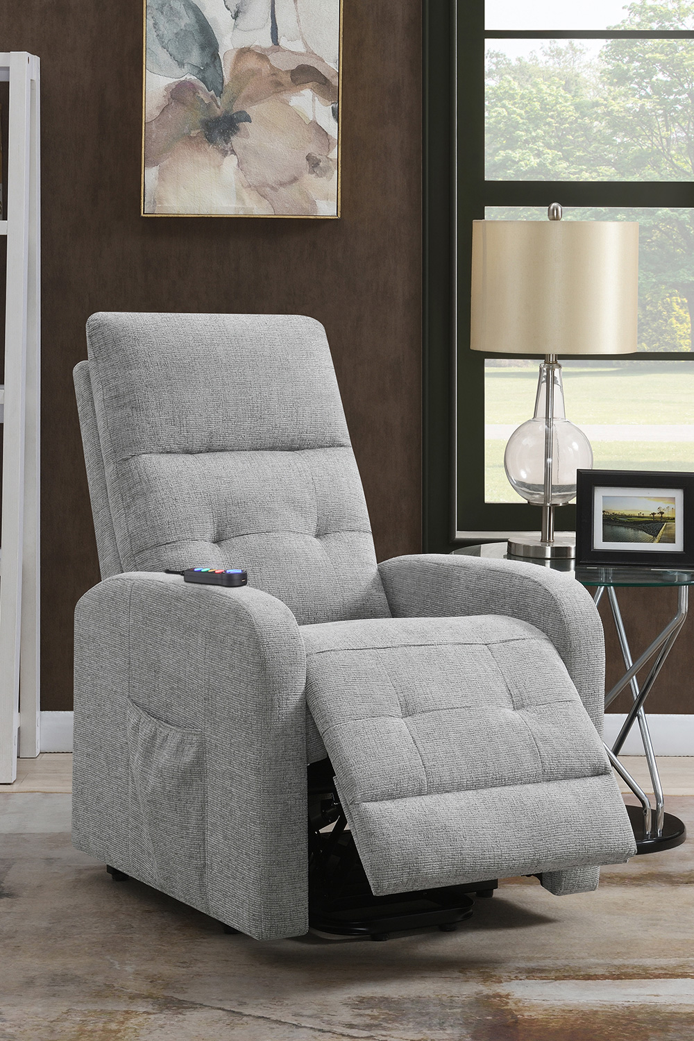 Coaster™ Tufted Upholstered Power Lift Recliner - Gray