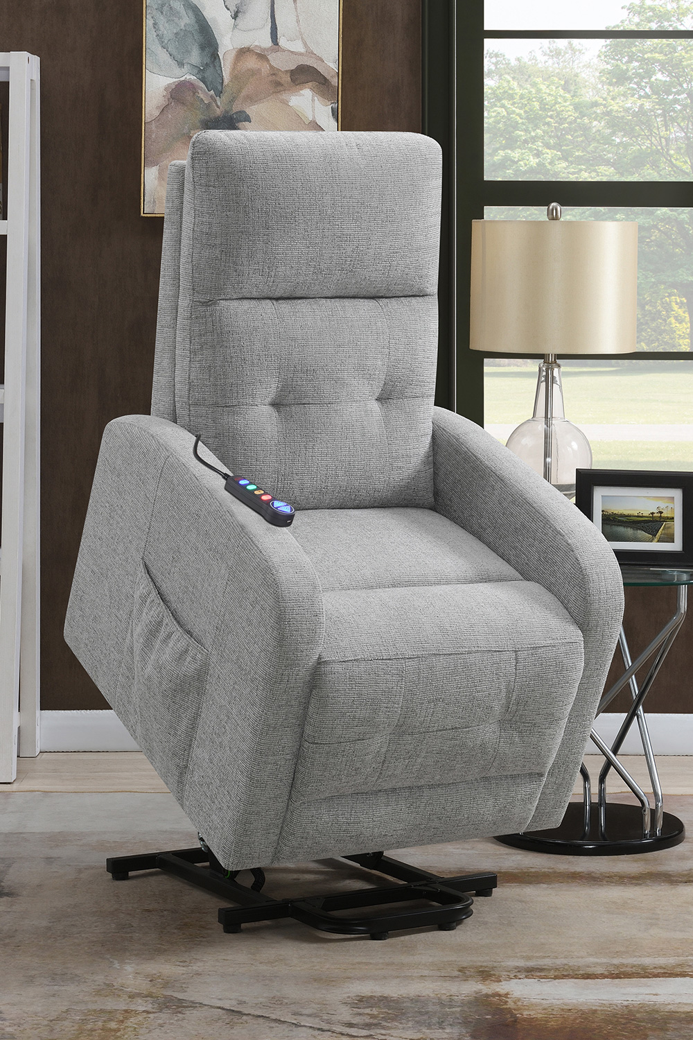 Coaster™ Tufted Upholstered Power Lift Recliner - Gray