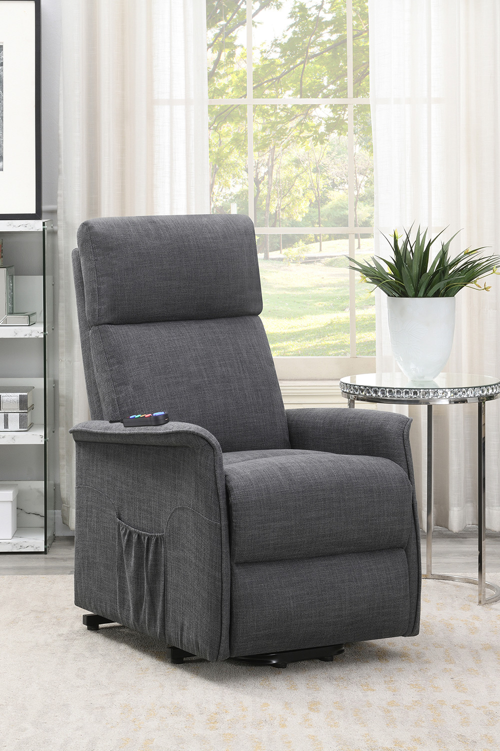 Coaster™ Power Lift Recliner with Wired Remote - Charcoal