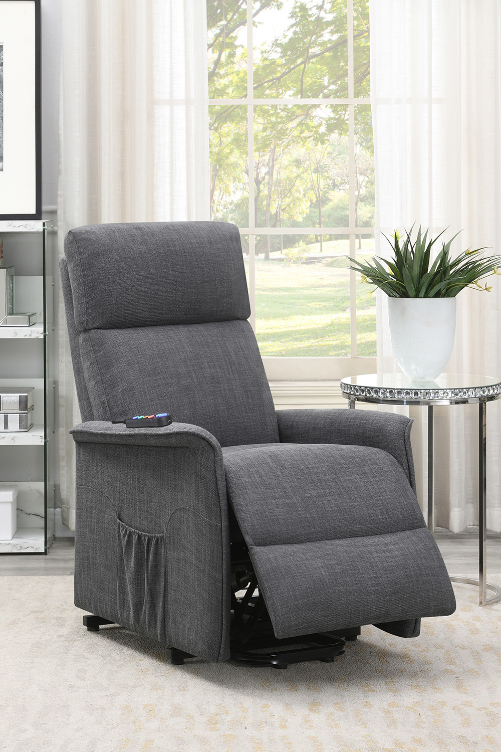 Coaster™ Power Lift Recliner with Wired Remote - Charcoal