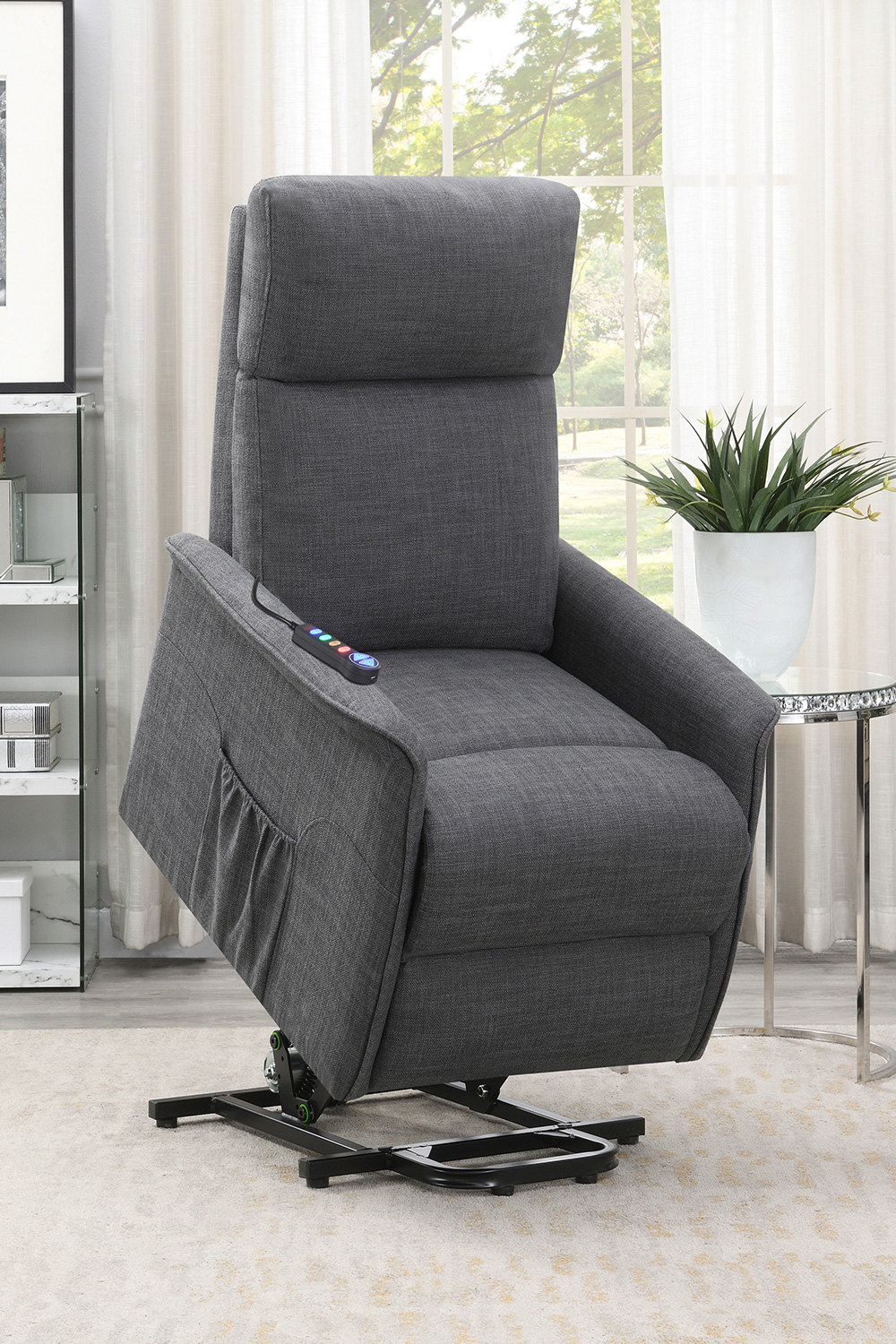 Coaster™ Power Lift Recliner with Wired Remote - Charcoal