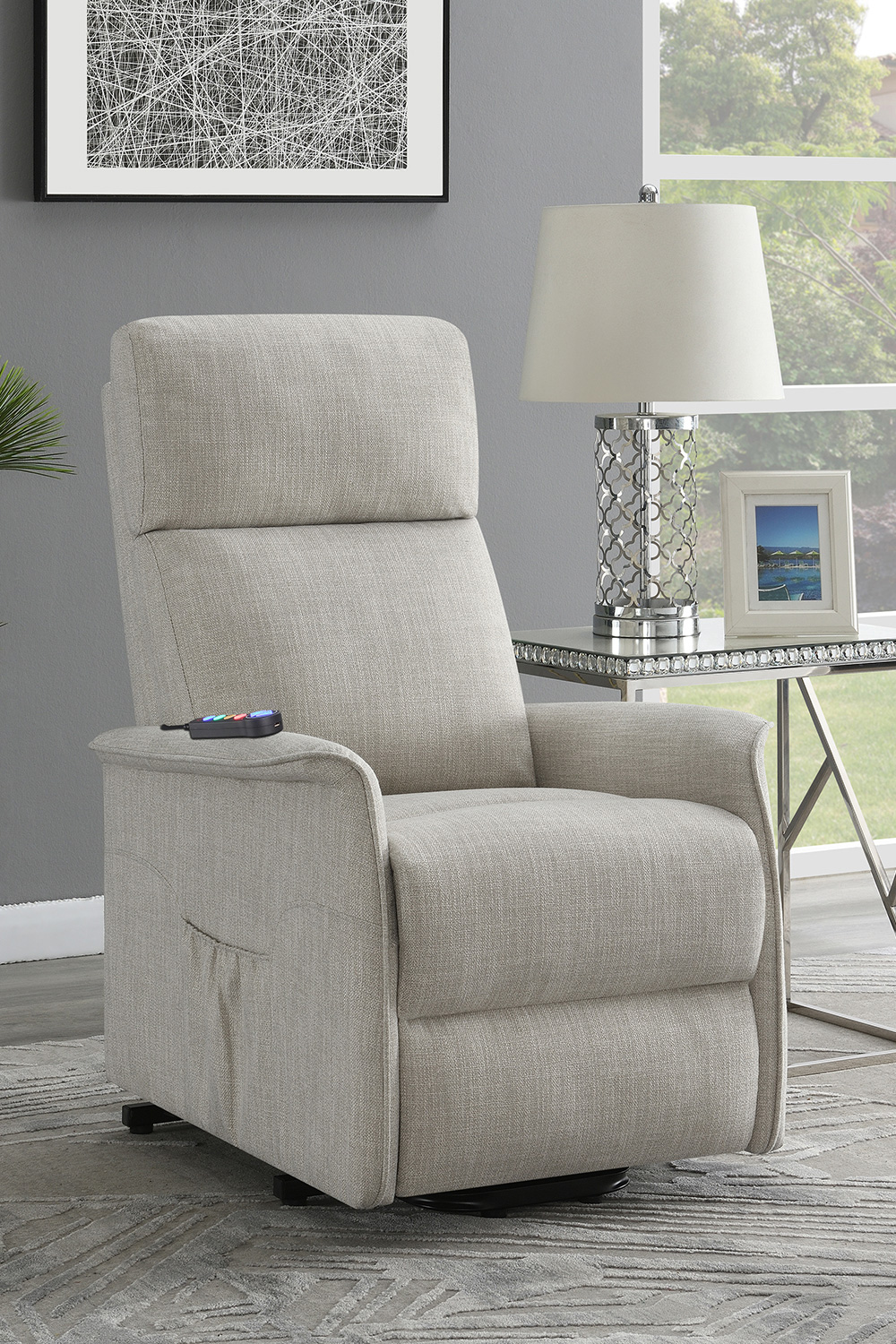 Coaster™ Power Lift Recliner with Wired Remote - Beige