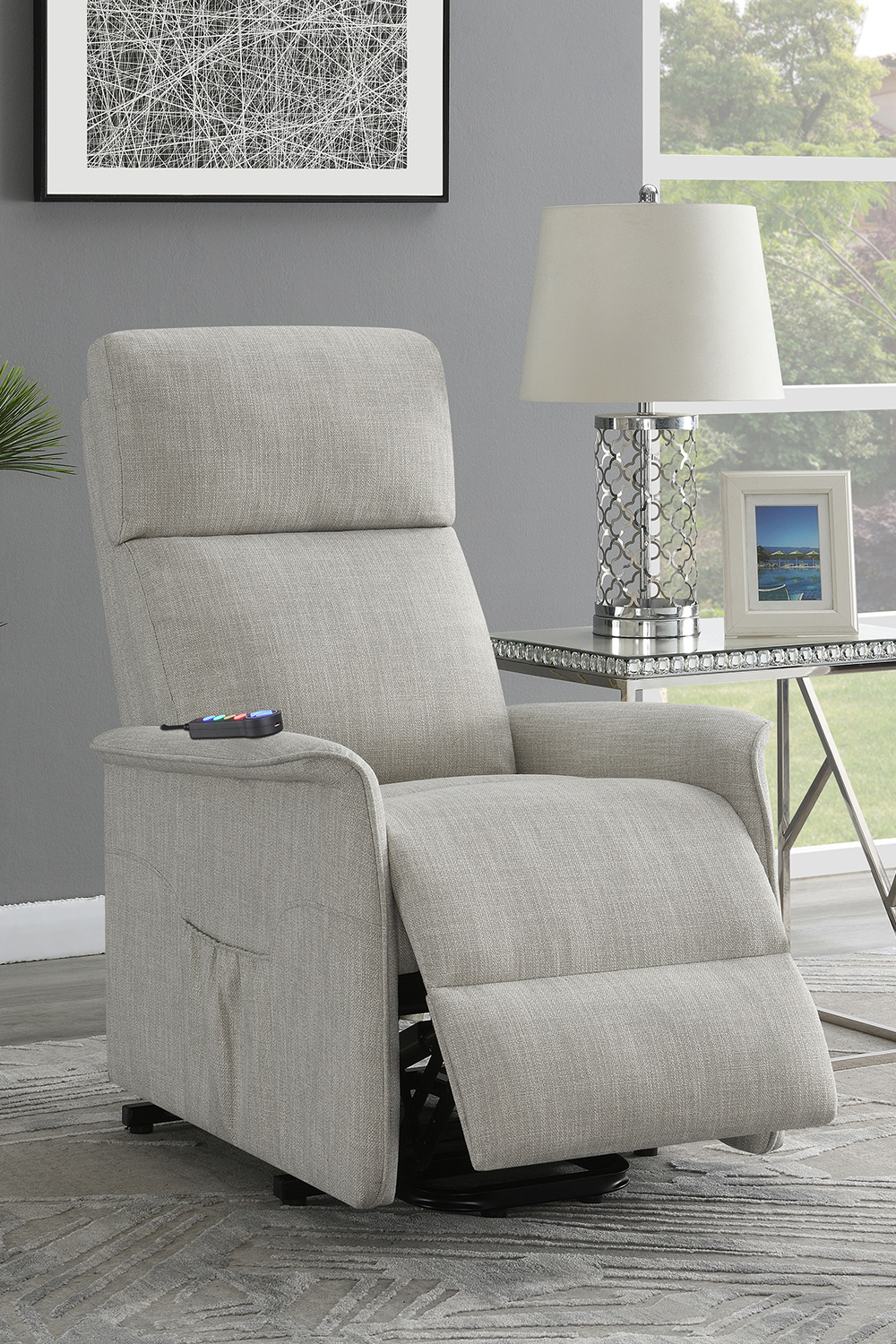 Coaster™ Power Lift Recliner with Wired Remote - Beige