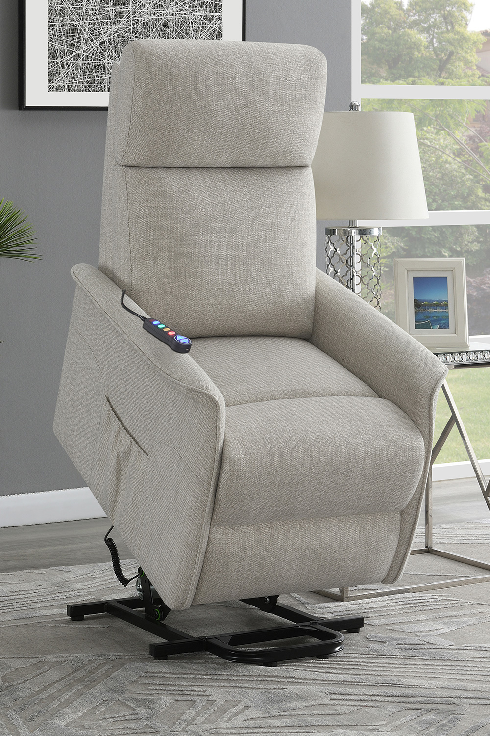 Coaster™ Power Lift Recliner with Wired Remote - Beige