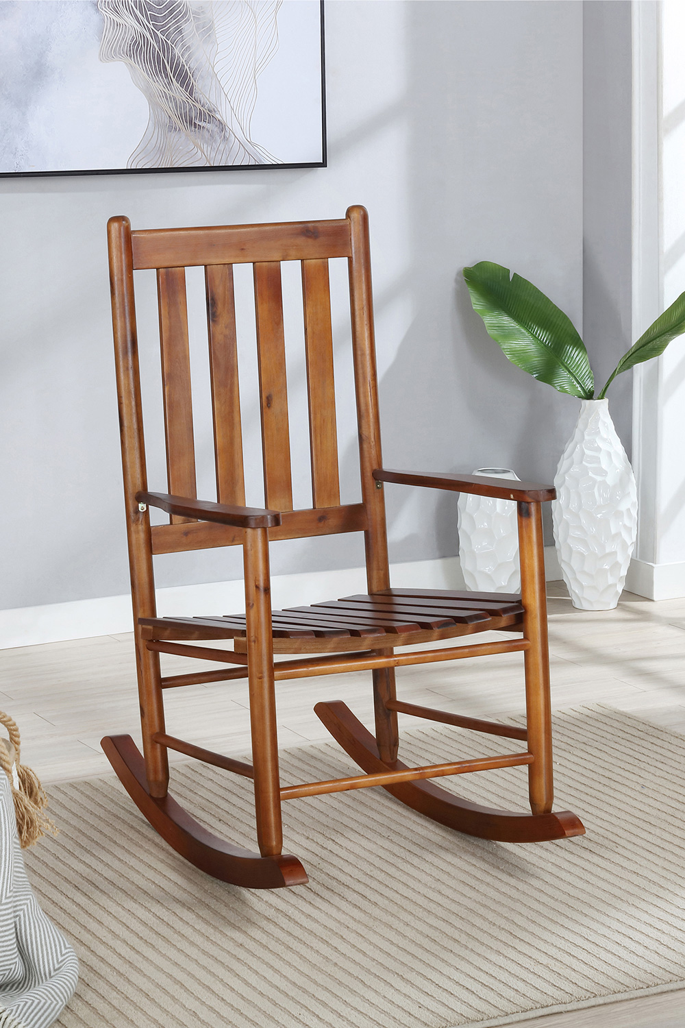 Coaster - Slat Back Wooden Rocking Chair