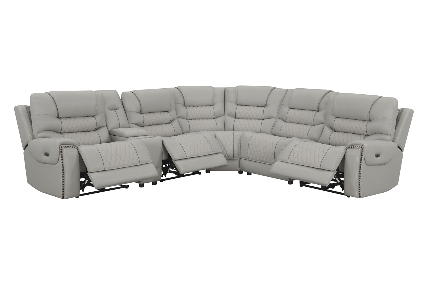 Coaster - Garnet 6-Piece Modular Power Sectional in Light Gray