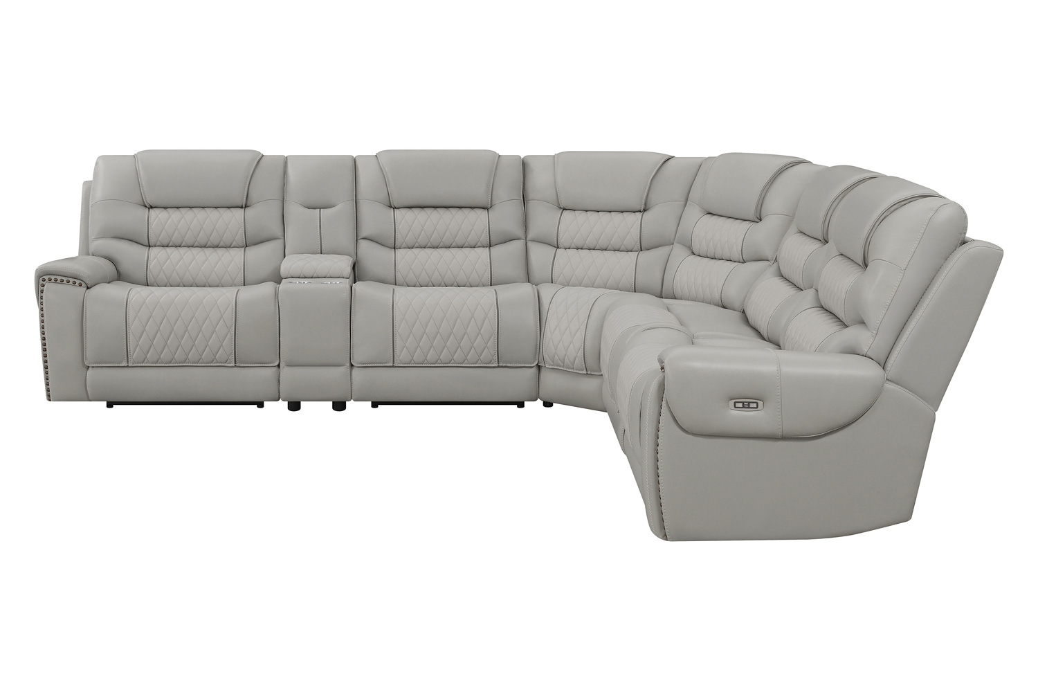 Coaster - Garnet 6-Piece Modular Power Sectional in Light Gray