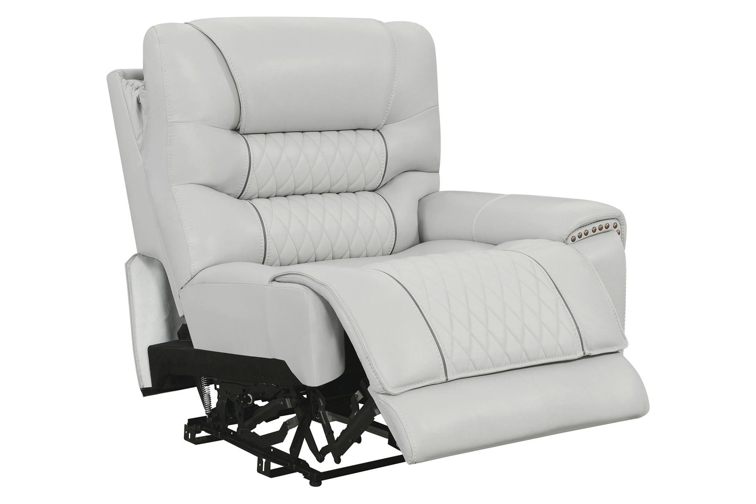 Coaster Garnet Upholstered Power Reclining Seat And Power Headrest Sofa - Light Gray