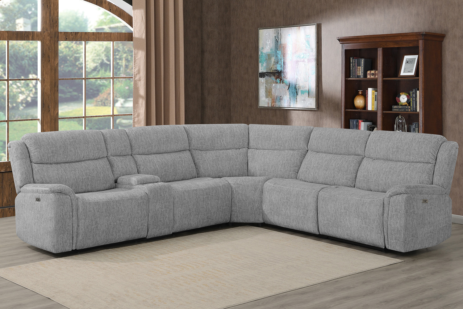 Coaster - Wagner 6-Piece Modular Power Sectional in Light Gray