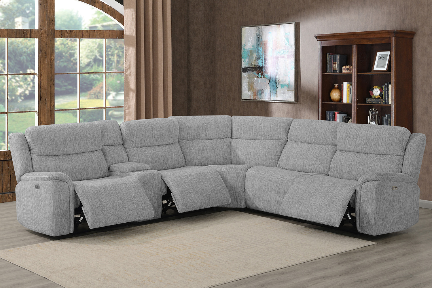 Coaster - Wagner 6-Piece Modular Power Sectional in Light Gray