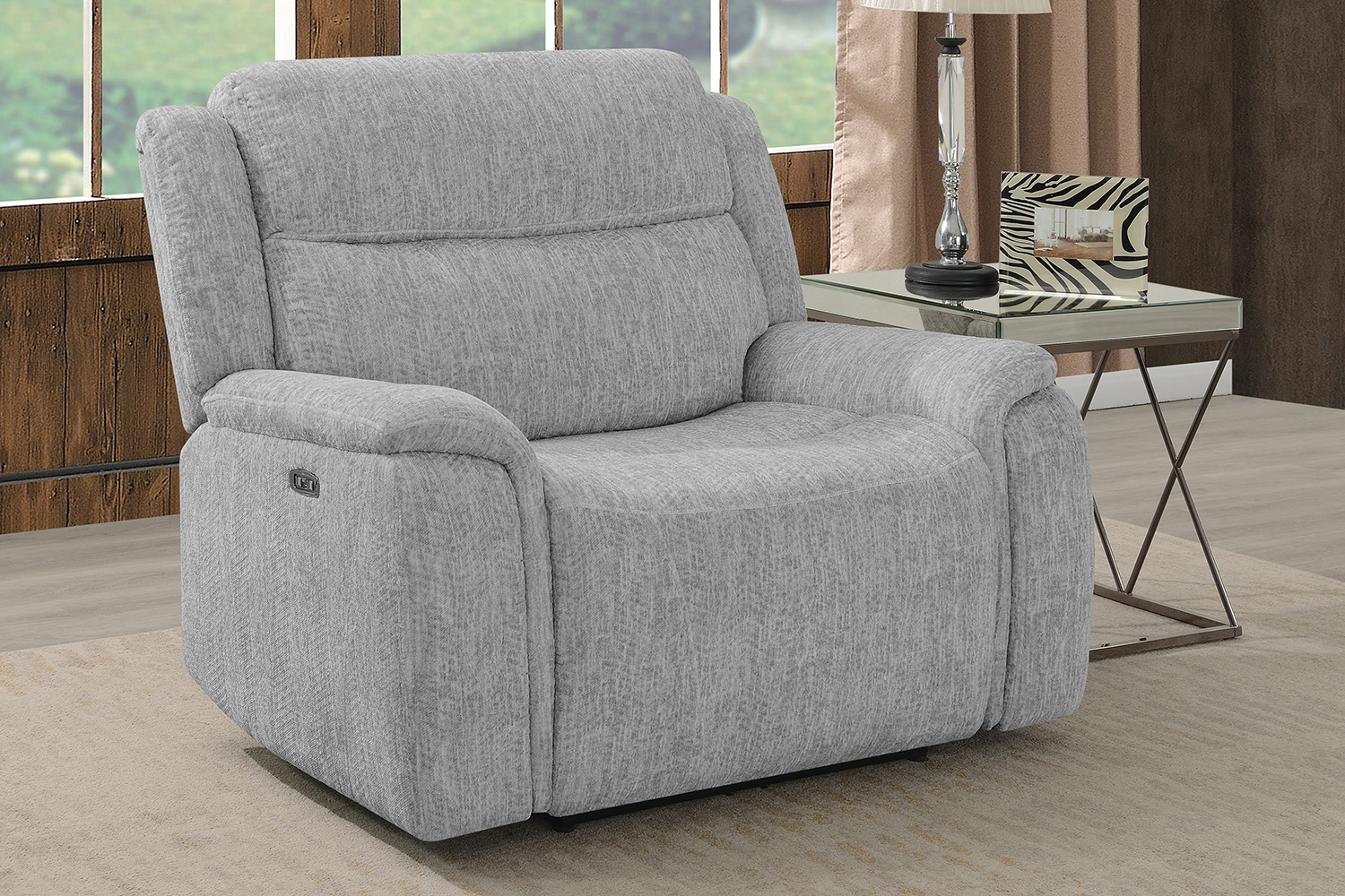 Coaster™ Wagner Power Recliner With Power Headrest - Light Gray