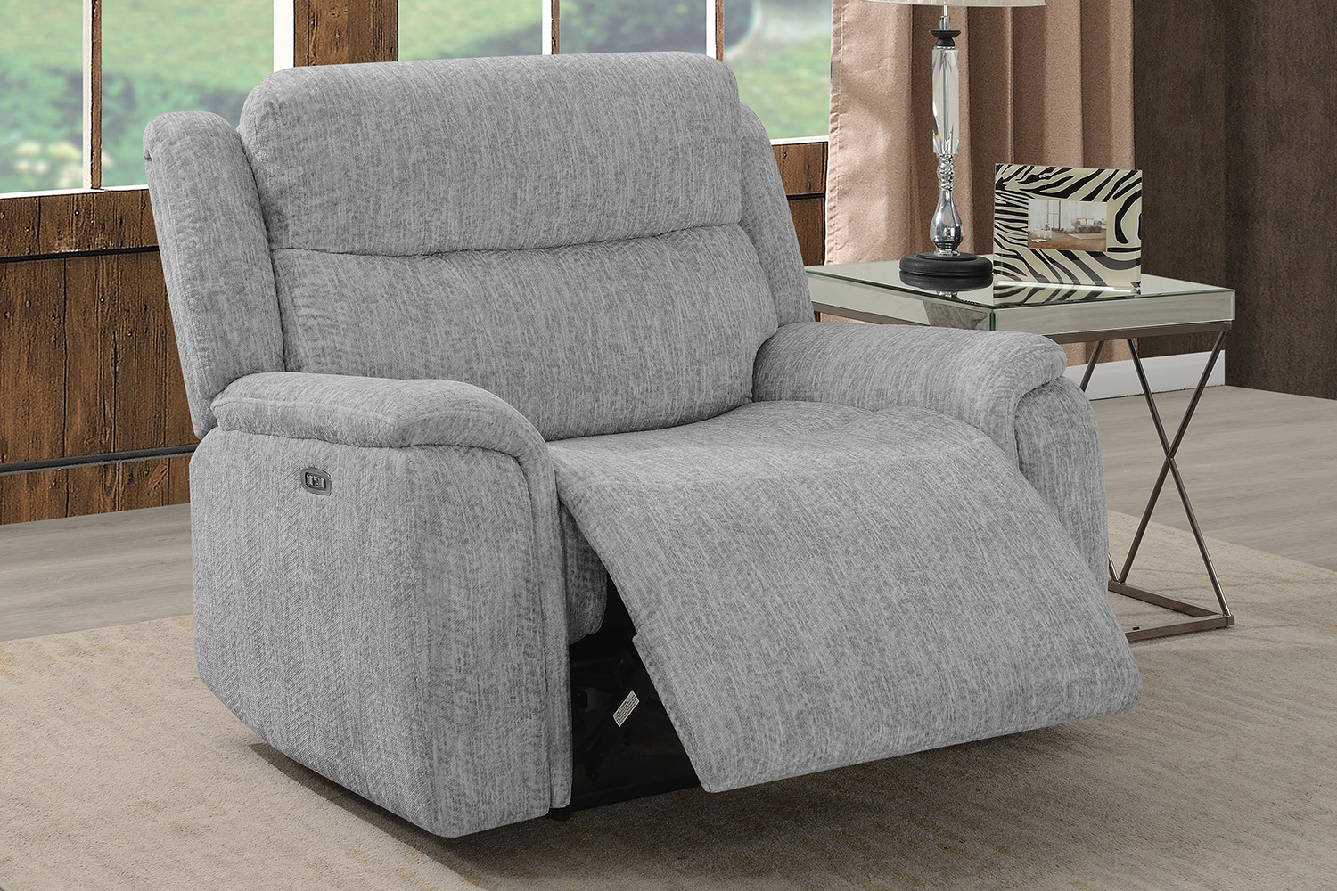 Coaster™ Wagner Power Recliner With Power Headrest - Light Gray