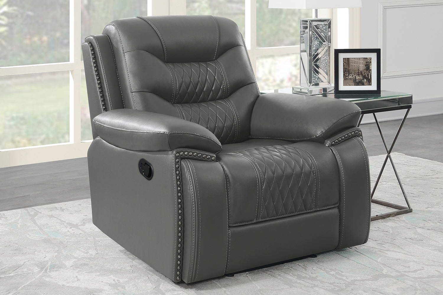 Coaster™ Flamenco Tufted Upholstered Recliner - Charcoal