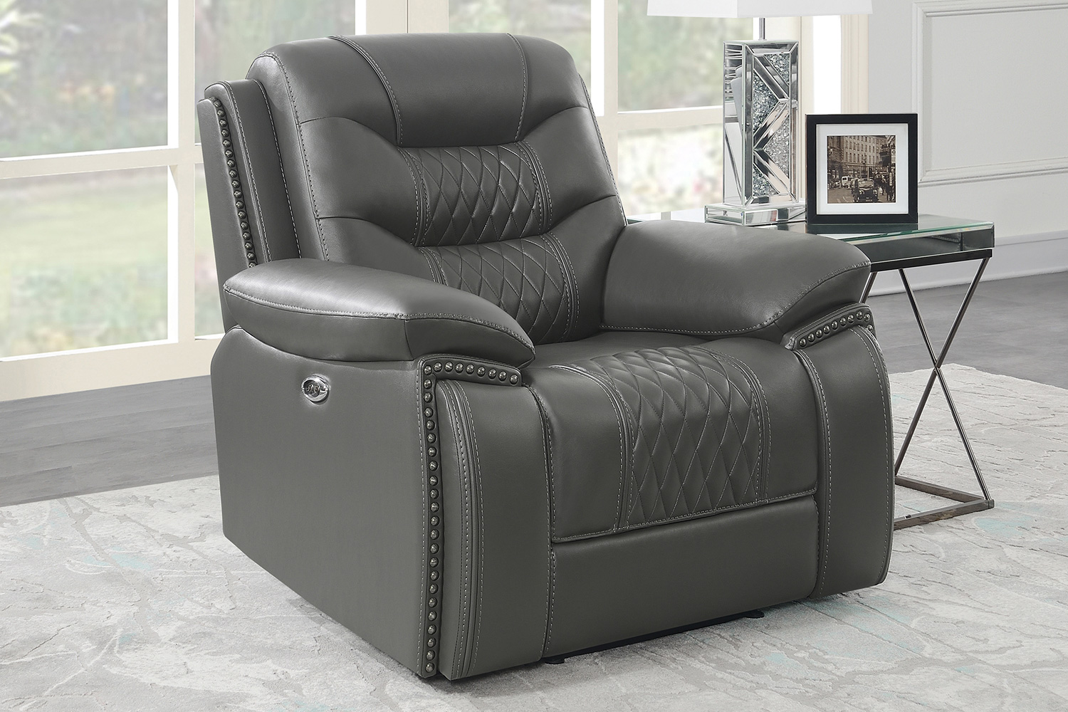 Coaster™ Flamenco Tufted Upholstered Recliner - Charcoal