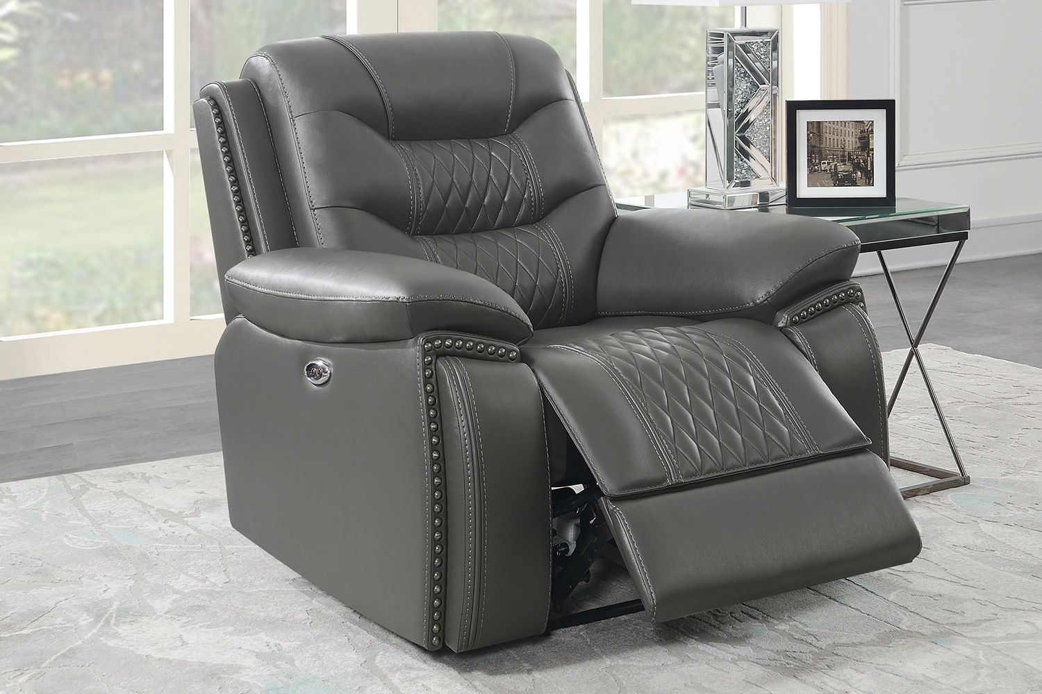 Coaster™ Flamenco Tufted Upholstered Recliner - Charcoal