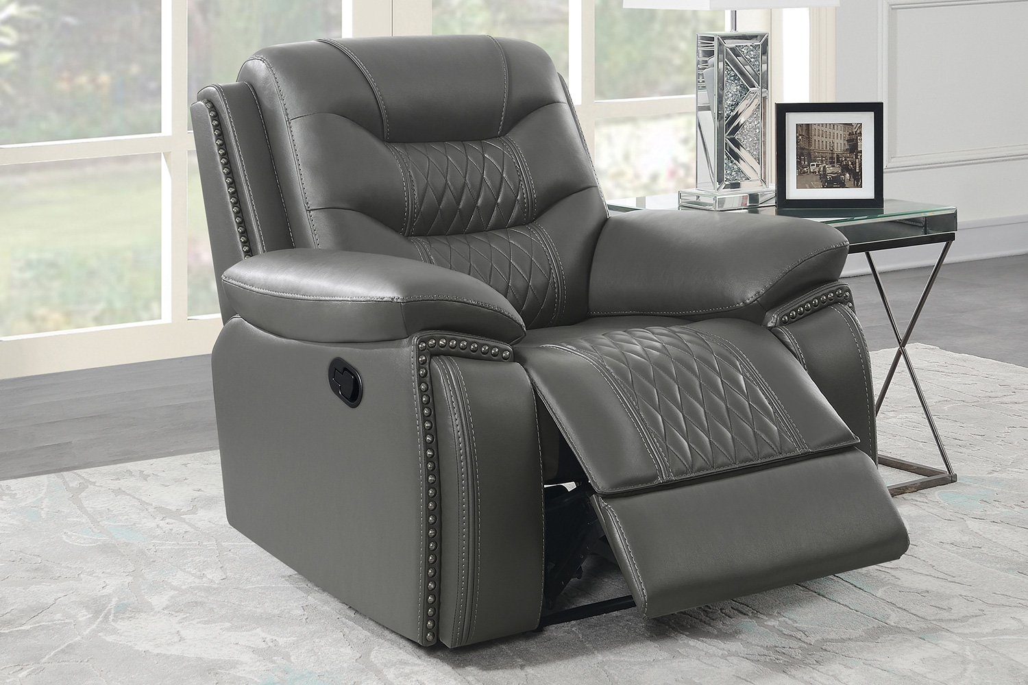 Coaster™ Flamenco Tufted Upholstered Recliner - Charcoal