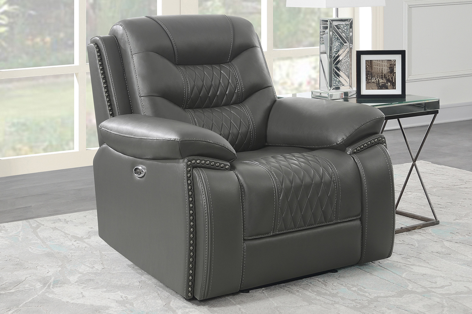 Coaster™ Flamenco Tufted Upholstered Power Recliner - Charcoal