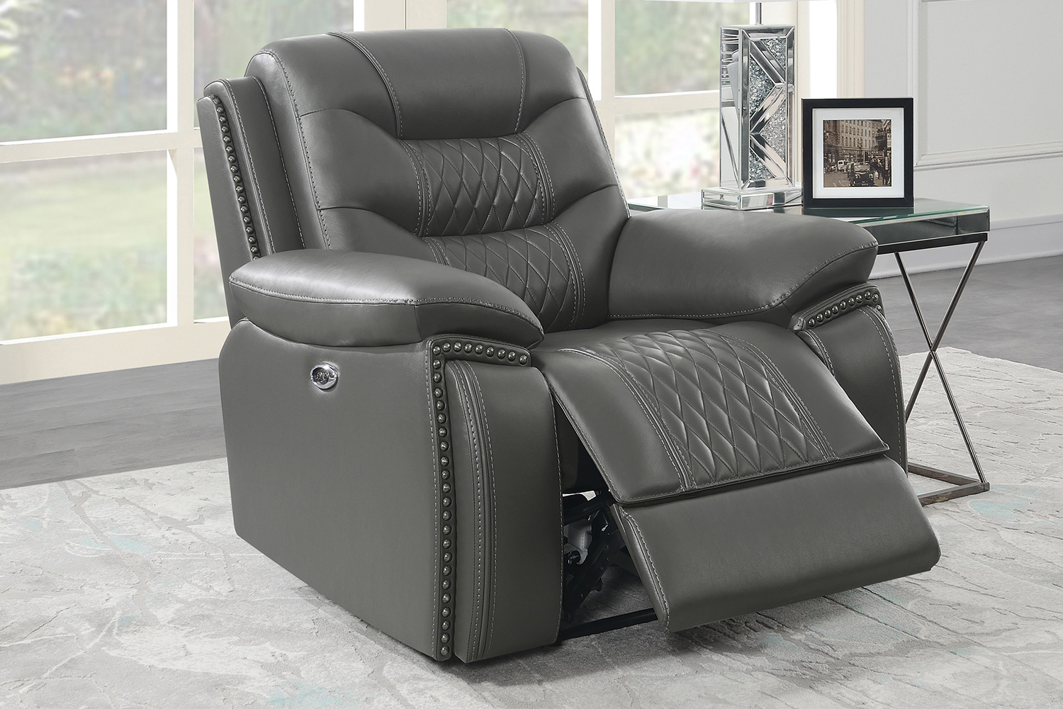 Coaster™ Flamenco Tufted Upholstered Power Recliner - Charcoal