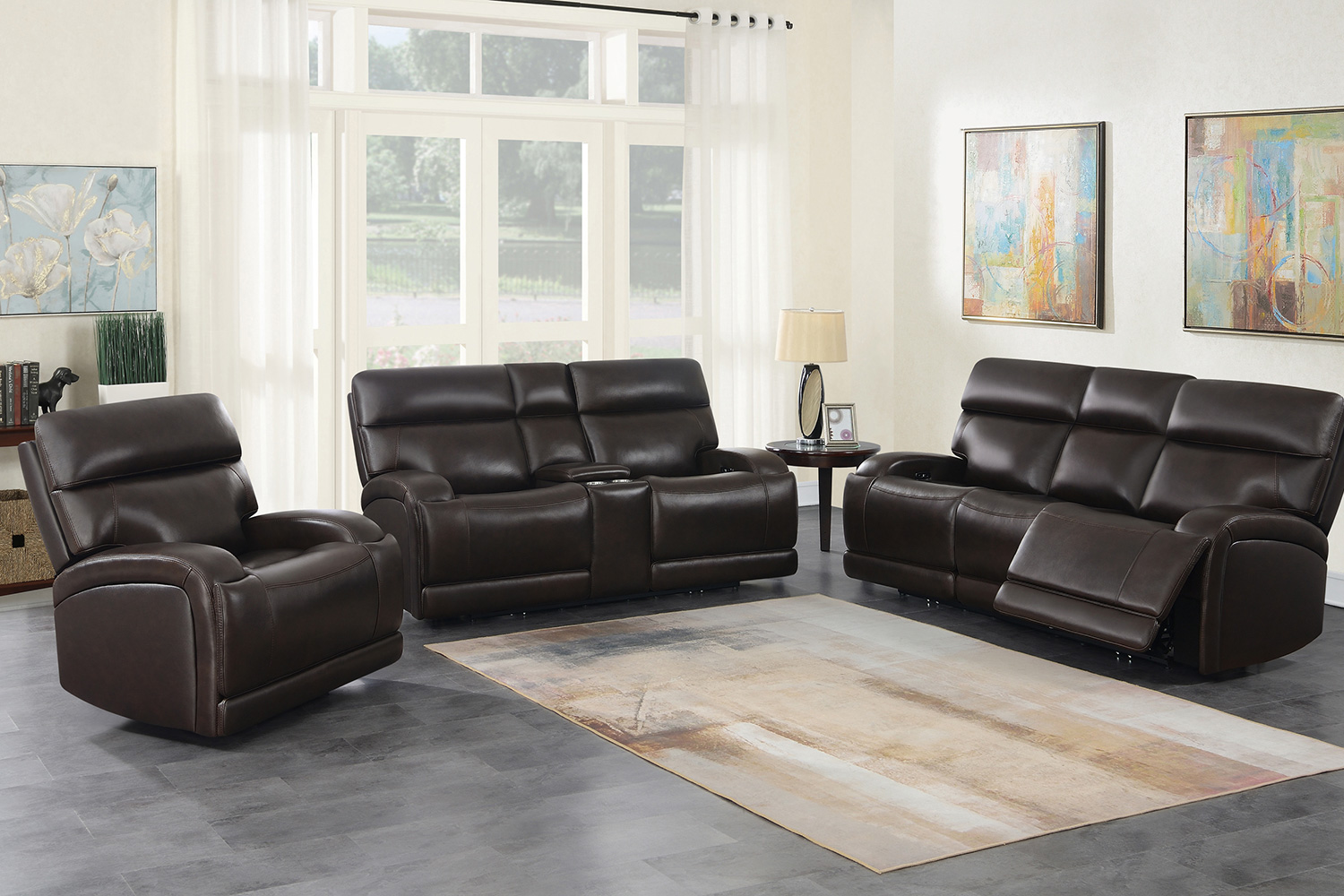 Coaster Longport Upholstered Power Sofa - Dark Brown