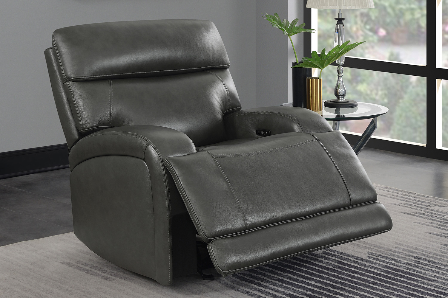 Coaster™ Longport Upholstered Power Glider Recliner - Charcoal