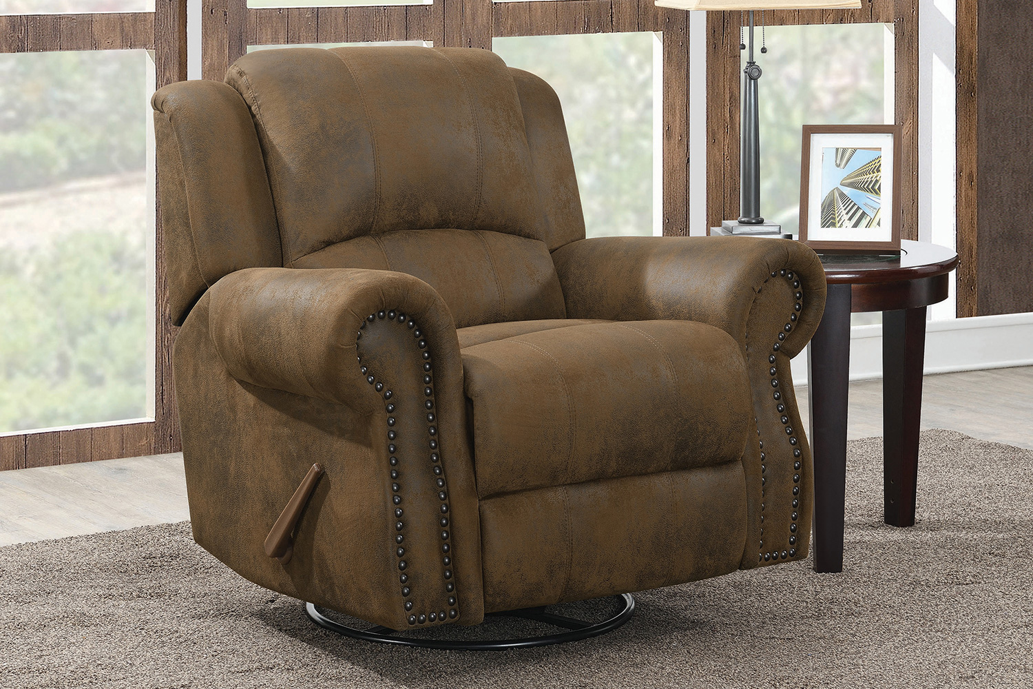 Coaster Sir Rawlinson Swivel Rocker Recliner - Buckskin Brown