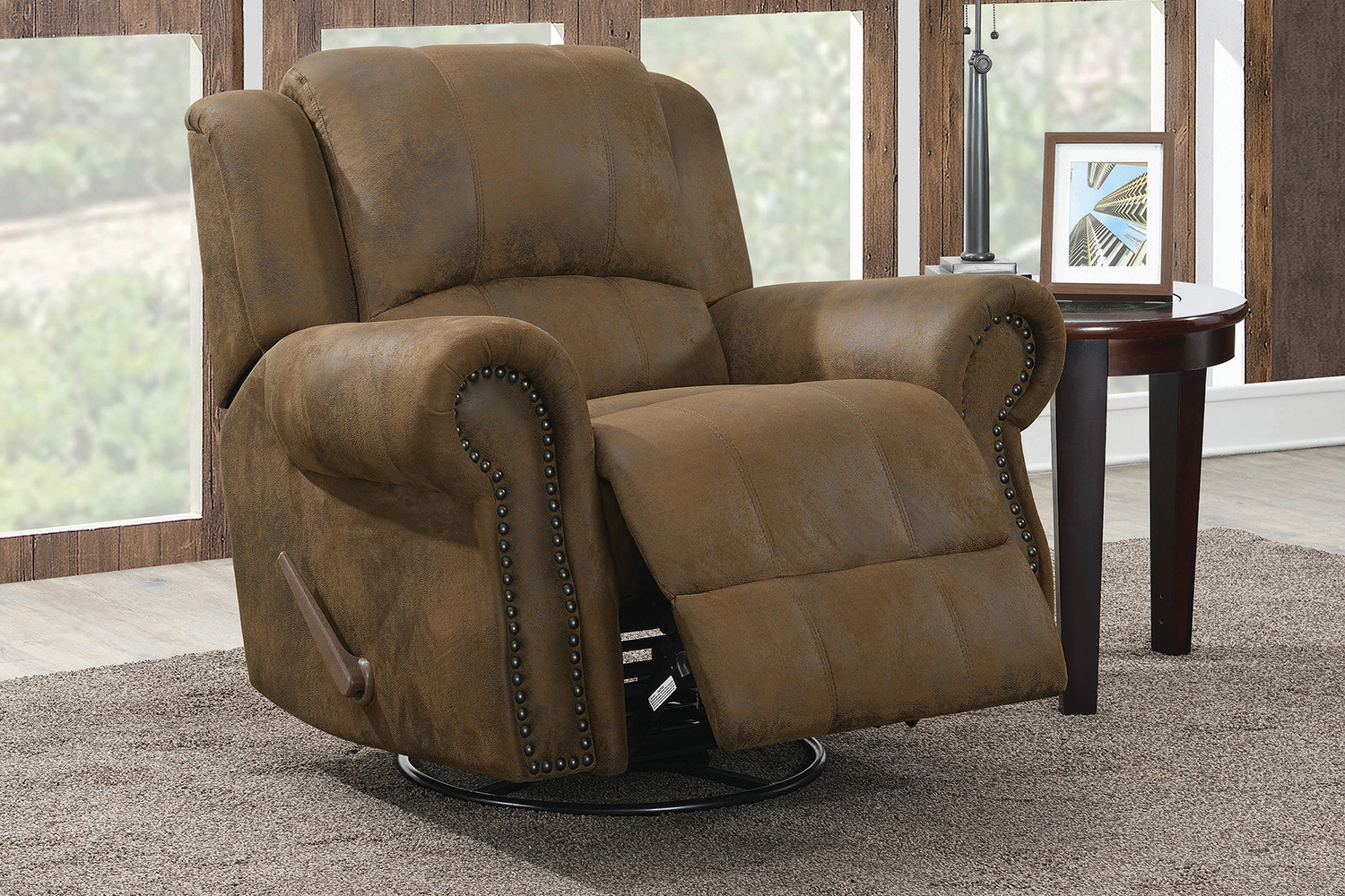 Coaster Sir Rawlinson Swivel Rocker Recliner - Buckskin Brown