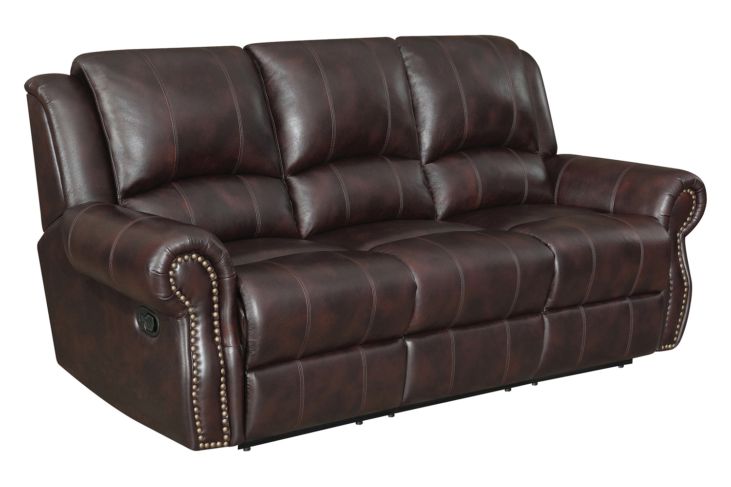 Coaster - Sir Rawlinson Rolled Arm Motion Sofa with Nailhead Trim