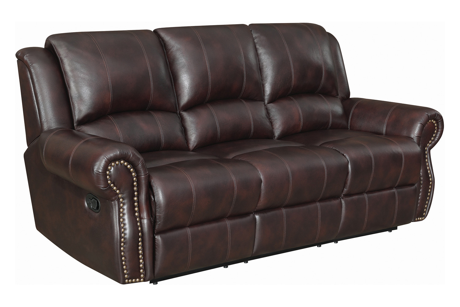 Coaster Sir Rawlinson Nailhead Trim Motion Sofa - Dark Brown