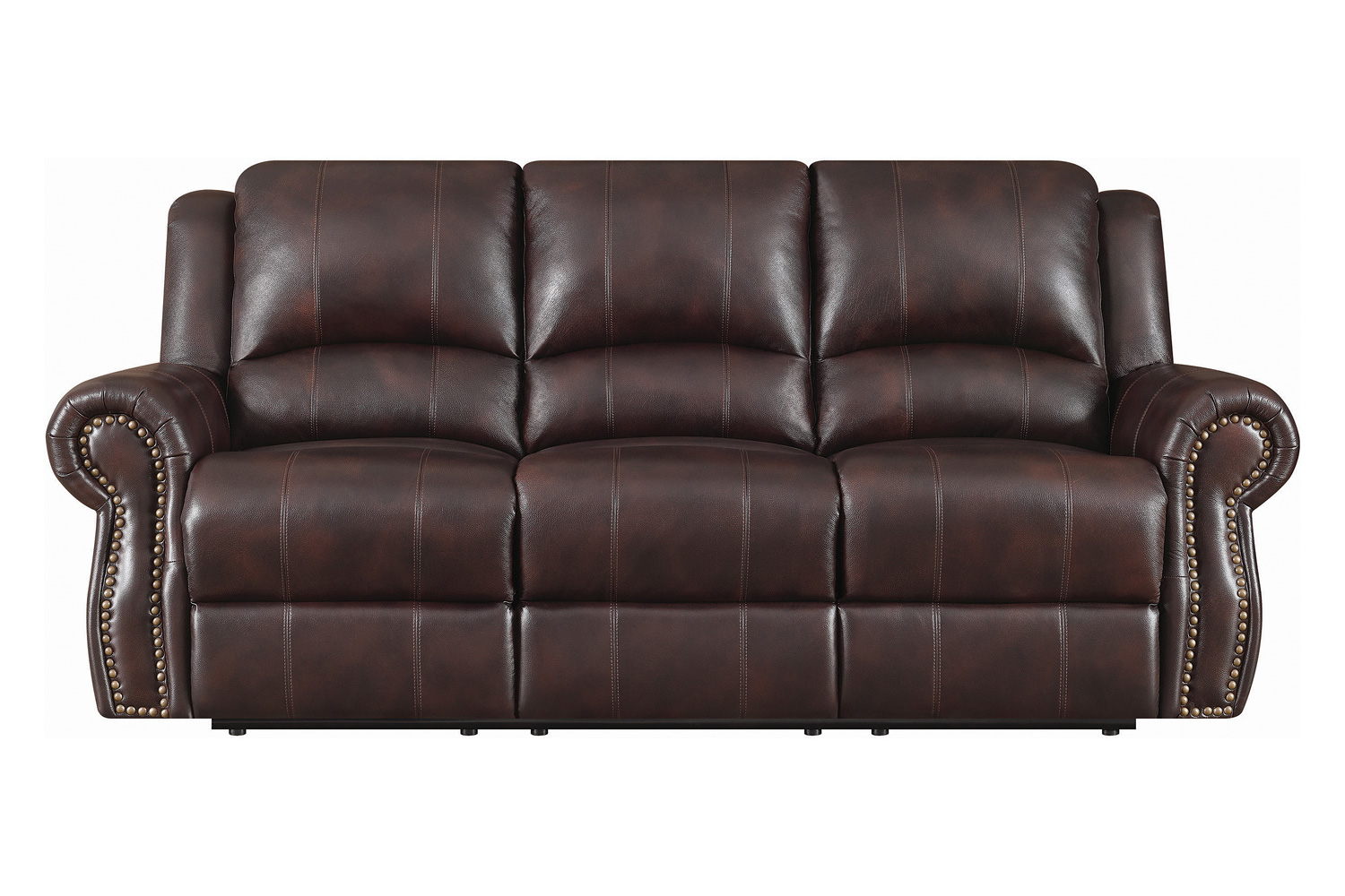 Coaster Sir Rawlinson Nailhead Trim Motion Sofa - Dark Brown