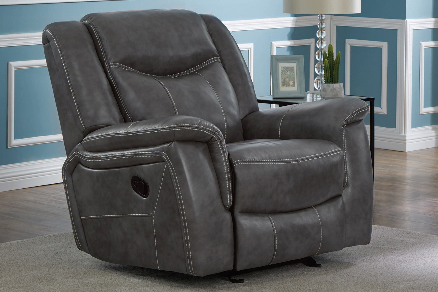 Coaster™ Conrad Upholstered Motion Glider Recliner - Gray