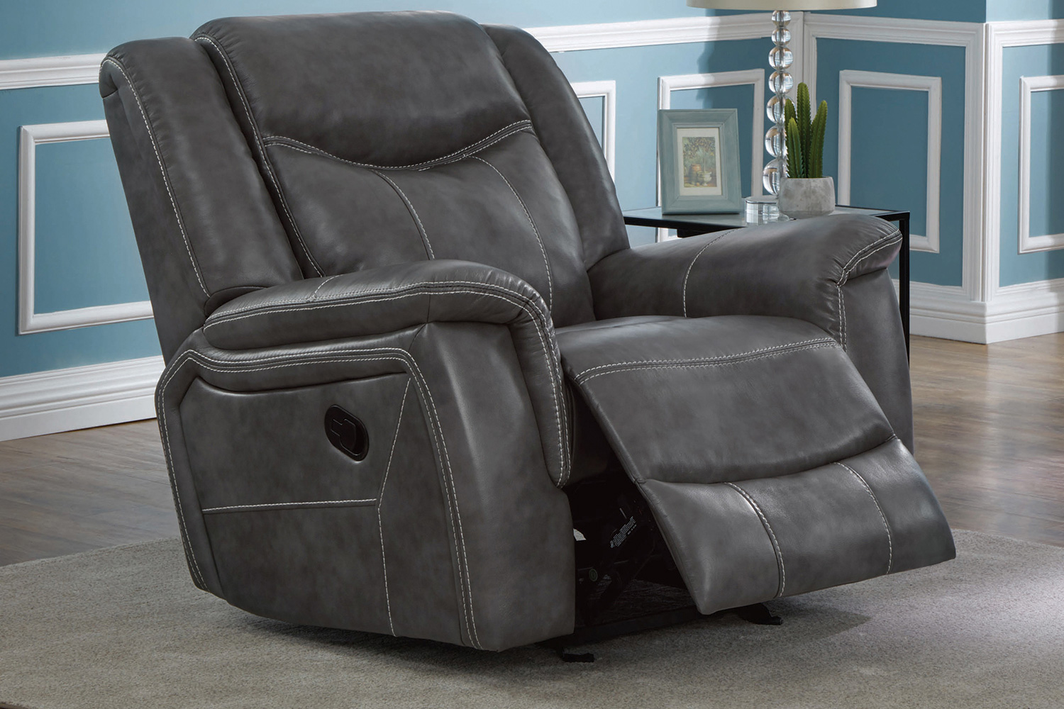 Coaster™ Conrad Upholstered Motion Glider Recliner - Gray