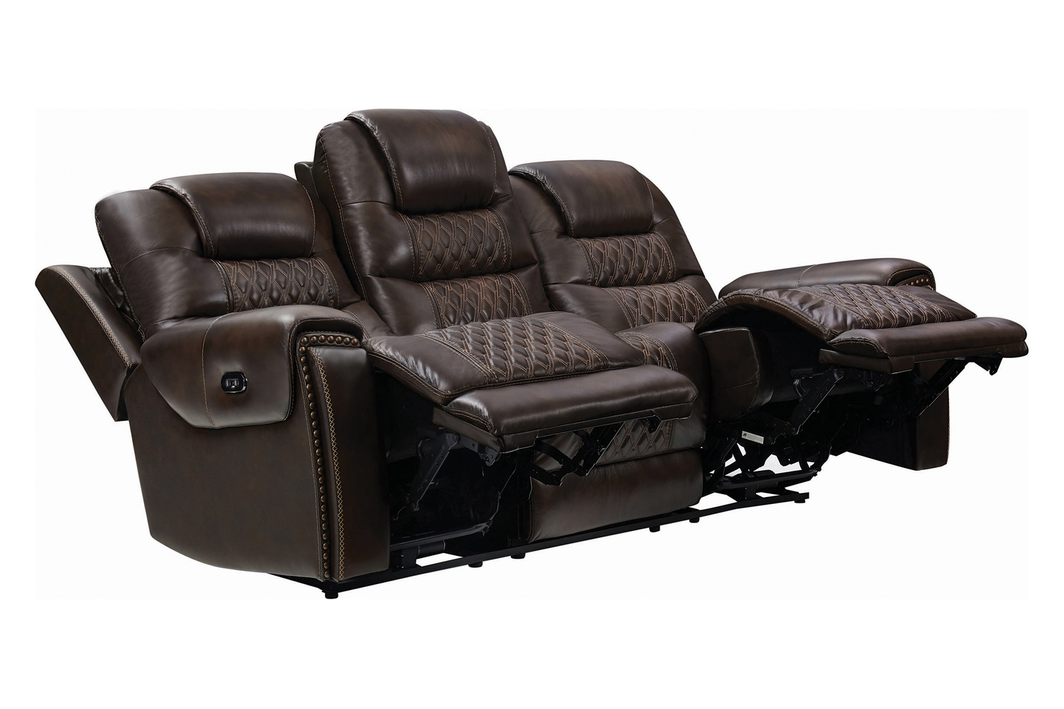 Coaster - North Cushion Back Power Sofa in Dark Brown