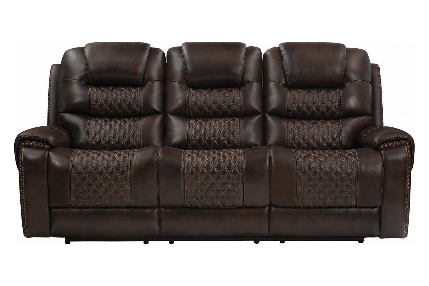 Coaster - North Cushion Back Power Sofa in Dark Brown