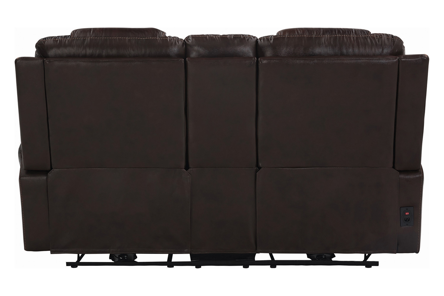 Coaster - North Cushion Back Power Loveseat With Console in Dark Brown