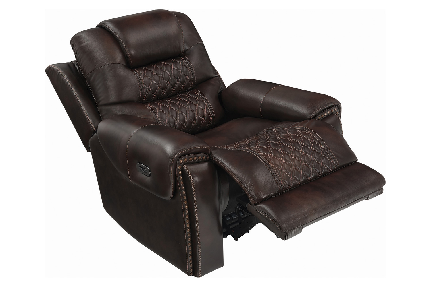 Coaster™ North Cushion Back Power Glider Recliner - Dark Brown