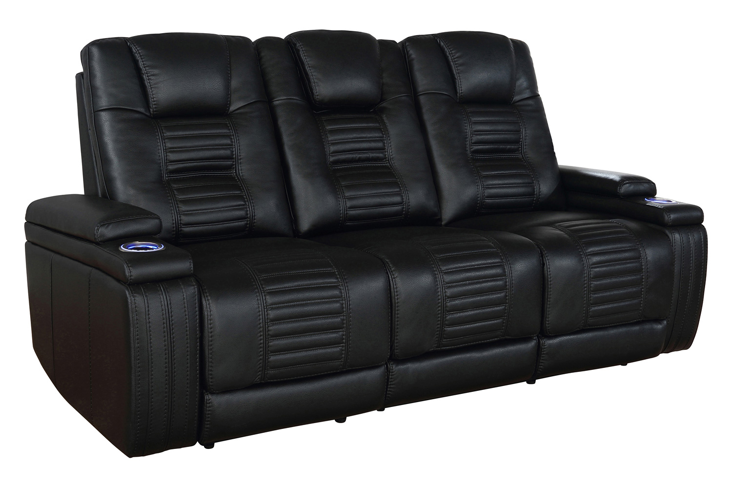 Coaster - Zane Upholstered Dual Power Sofa in Black