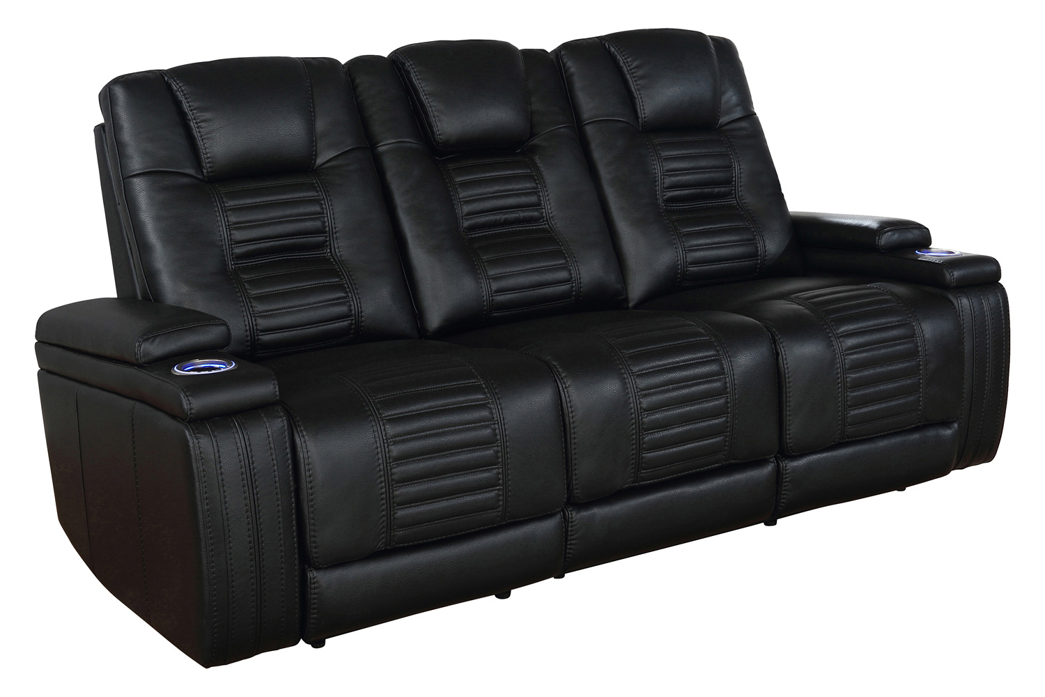 Coaster - Zane Upholstered Dual Power Sofa in Black