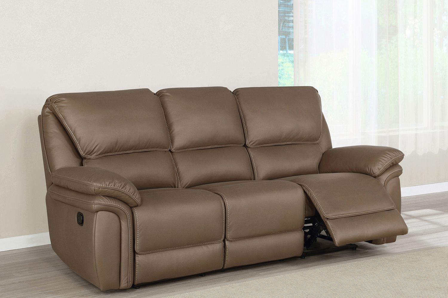 Coaster Breton Upholstered Tufted Back Motion Sofa - Mocha Brown