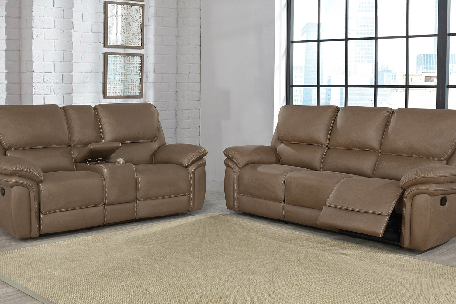 Coaster Breton Upholstered Tufted Back Motion Sofa - Mocha Brown